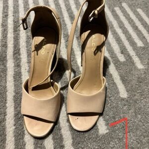 ALDO Nude Ankle Strap Heels